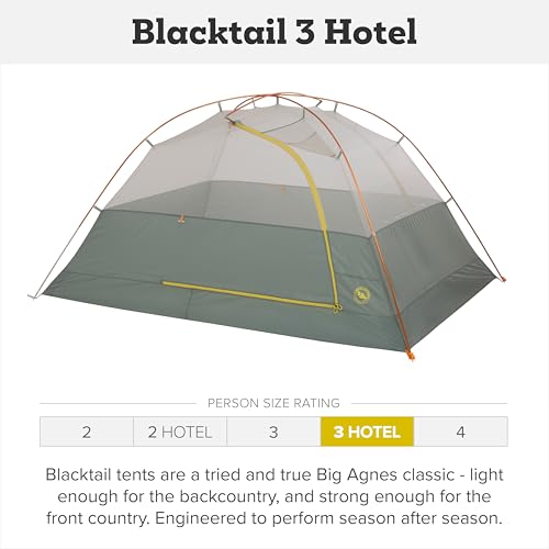 Big Agnes Blacktail & Blacktail Hotel Tent - Backpacking Tent for Camping, 3 Season, Lightweight, Waterproof