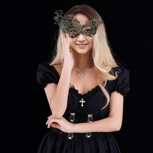 Cnomg Venetian Mardi Gras Mask Set - Glasses for Women - Lace Masquerade Eyemask for Party & Halloween