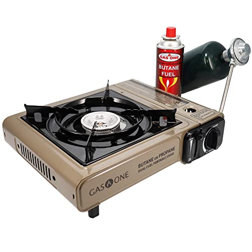 Gas One GS-3400P Propane or Butane Stove Dual Fuel Stove + Carry Bag for Portable Butane Stoves