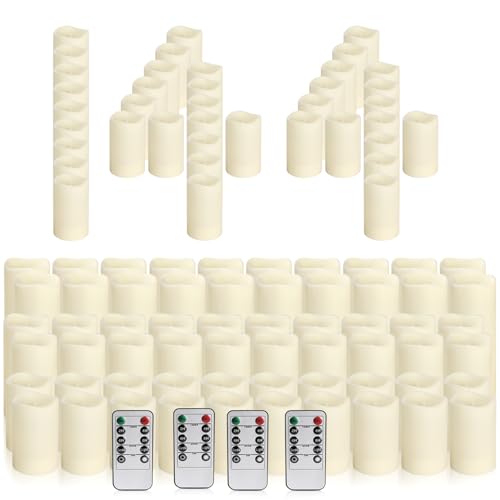 CLTNIKET 144-Pack LED Flameless Candles with Remote Control - Festival Essentials, Turn On The Light of Warm Colors, Home ...