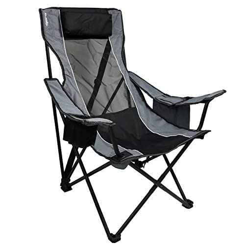 Kijaro Elite Sling Camping Chair - Perfect for Chilling at Outdoor Activities, Sports Games, & Family Events - Hallett Peak Gray…
