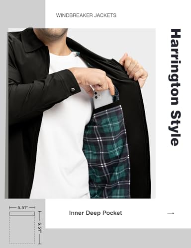 TBMPOY Mens Lightweight Jackets Light Windbreaker Full Zip Casual Work Jacket Golf Business Fall Track Coat with Pockets