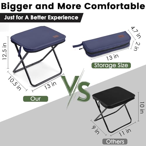 MOONCY Portable Stool, 13 Inch Small Folding Stool for Adults, Ultralight Blue Camping Stools for Hiking and Fishing, Hold...