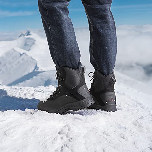 NORTIV 8 Men's Insulated Waterproof Construction Hiking Winter Snow Boots