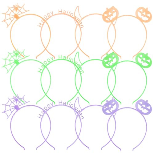 Fishdown Glow in The Dark Party Supplies，12 Pcs Assorted Glow in Dark Cat Ear Crown Headband for Birthday Party,Halloween ...