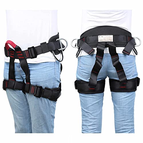 HandAcc Climbing belts, Thicken Professional Large Size Safety Belt for Caving Rock Climbing Fire Rescuing Rappelling Tree...