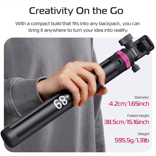 ULANZI MT-89 Extendable Tripod Aluminum, 82" Portable Adjustable Light Stand with 1/4" Screw Quick Release, Camera Phone T...