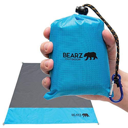 BEARZ Outdoor Pocket Blanket - Beach Blanket Waterproof Sandproof, Picnic Blankets Waterproof Foldable, Lightweight & Comp...