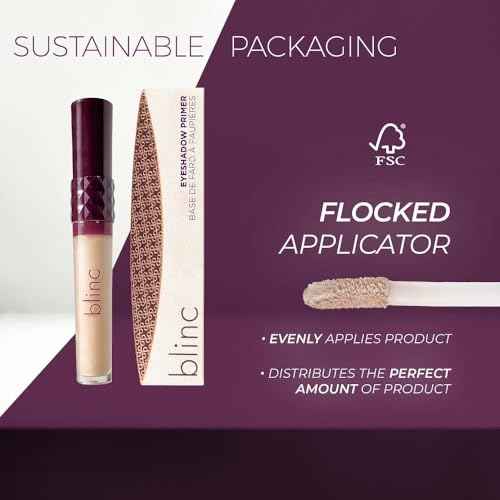 Blinc Eyeshadow Primer, Translucent Eye Shadow Primer Base with Pro-Age Peptides and Vitamin E. For Long-Lasting, Crease-Free Eyeshadow & Makeup Looks, Clean, Vegan, and Natural, 10mL/0.33 Fl. Oz
