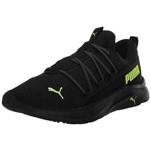 PUMA Mens Softride One4all Cross Trainer, Mens Black-Lime Pow-Cool Dark Gray, 8