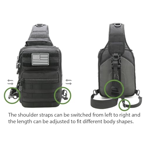 GAZJYUSP Tactical Sling Bag Backpack for Men Molle Shoulder Bag Pack Daypack Backpack for Hunting, Hiking, Traveling, Camping