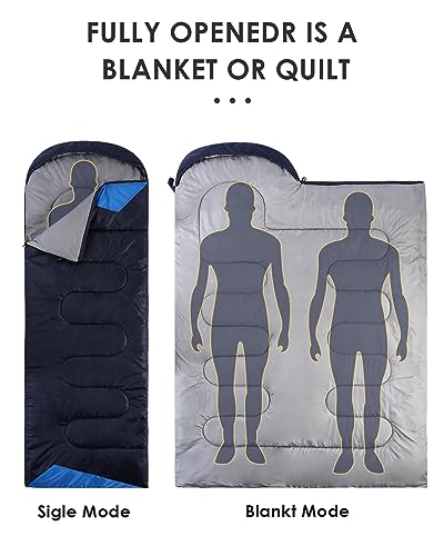 Sleeping Bags for Adults Cold Weather - 20 Degree Big&Tall Size Backpacking Lightweight Waterproof for Girls Boys Mens Tee...