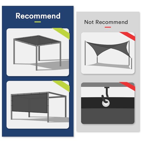 VICLLAX 90% Shade Fabric Sun Shade Cloth with Reinforced Grommets, Outdoor Sun Screen Fabric for Outdoor Patio Garden Perg...