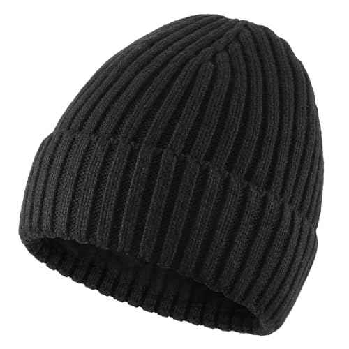 Connectyle Fleece Lined Cuffed Beanie Hat for Men Women Knitted Winter Wool Beanies Skull Cap Warm Watch Hat