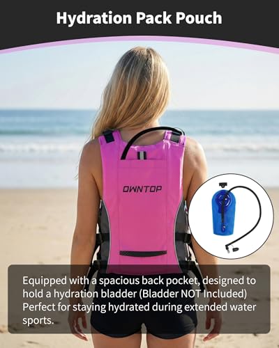 Owntop Swim Jacket Adult Youth | Hydration Pack | Dual Mesh Pockets | Attached Whistle | Ultra-Thin for Freer Movement | K...