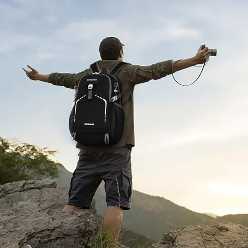 Bymontin 35L Lightweight Packable Backpack – Durable Foldable Daypack for Travel, Hiking, and Gym (Black)