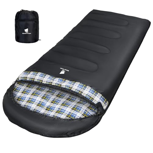 GEERTOP Flannel Sleeping Bags for Adults Big & Tall People Portable Cold Weather Envelope XXL All Seasons Camping Sleeping...