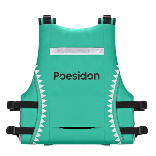 Poseidon Adjustable Water Safety Life Jacket - Classic Unisex Design with Front/Rear Storage Compartments for Multiple Wat...