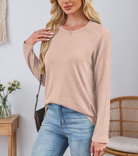 Sweatshirt for Women Long Sleeve Lightweight Crewneck Soft Basic Knit Loose Fit Pullover Top 2025 Fall Trendy Outfits