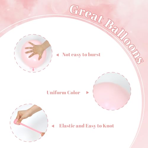 60pcs Light Pink Balloons with Clear Pastel Pink and White Balloons for Wedding Bridal Baby Shower Shower Birthday Party D...