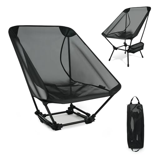喜马拉雅 Himalaya Ultralight Beach Chair, 2 Heights Lightweight Camping Chair, Folding Mesh Backpacking Chairs, Portable Compa...