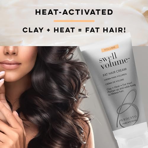 Brocato Swell Volume Hair Cream, 3 Pack, 6 Oz: Volumizing & Thickening Cream for Men & Women | Heat Activated Fat Hair Volumizer Cream Shapes & Adds Thickness to Thin Hair | Clay Formulated