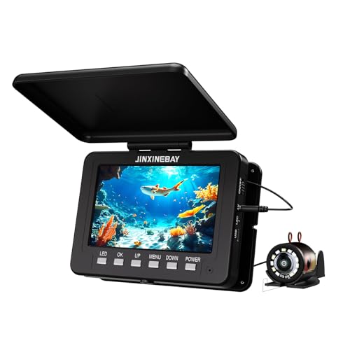 Underwater Fishing Camera,Portable 5" Ice Fishing Camera Underwater, USB-C Charge, 3-Grade IR Lighting, 4X Zoom, 1000TVL I...