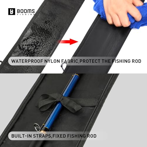 Booms Fishing PB3 6.3ft~7ft Expandable Fishing Rod Carry Case (Rod-Only, No Reel Space) – Portable Foldable Rod Bag with P...