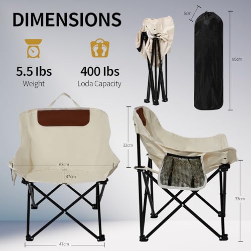 SHANQUAN 2 Pack Folding Camping Chair, Compact Camp Chair,Outdoor Lawn Portable Lightweight Backpacking Chair with Carryin...