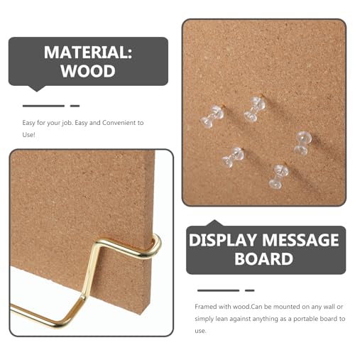 TOYANDONA Cork Board Bulletin Board with Metal Stand, Wooden Pin Notice Message Pin Board Desktop Memo Board for Home Offi...