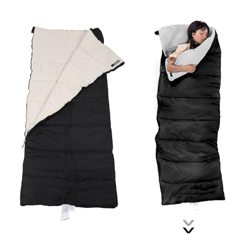 RiToEasysports Sleeping Bag, Camping Sleeping Gear Envelope with Splashproof Pongee Fabric Soft Washed Down Cotton for Hik...