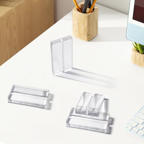 OUTNEE Acrylic Place Card Holders - 4 Inch Clear Table Number Holders Display Stand for Wedding Sign Name Card Menu Photo...