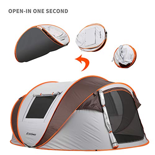 EchoSmile Instant Pop Up Camping Tent, 2/4/6 Person, Easy Setup Tent, Water Resistant Dome, Portable with Carry Bag