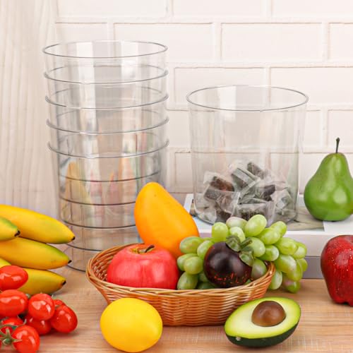 Biugaaufai 9 Pack Clear Plastic Ice Bucket, 6.5 Inch Premium Disposable Wine Cooler & Champagne Chiller, Multi-Purpose Ele...