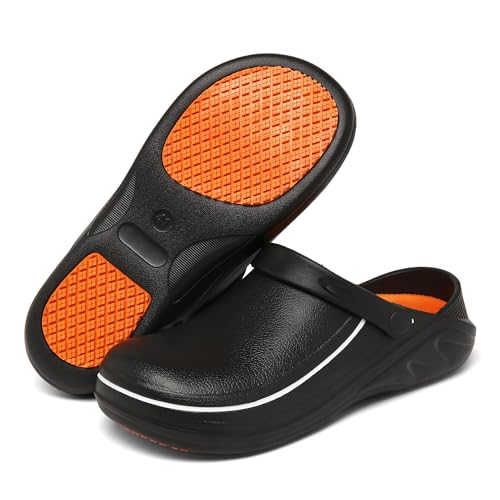 JSWEI Men's Unisex-Adult Kitchen Shoes - Nonslip Water Proof Work Shoes for Men, Women, Nurses, Gardeners, Indoor & Outdoor