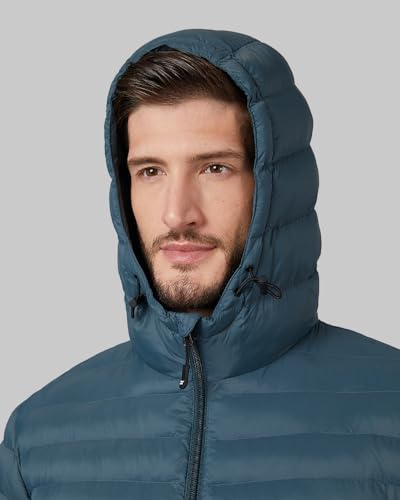 32 Degrees Heat Men’s Lightweight Packable Hooded Jacket – Water Resistant Travel Puffer