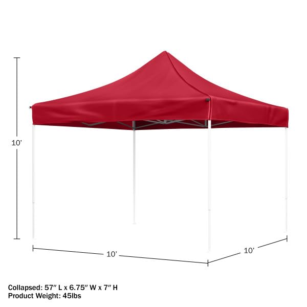 Pop-Up Outdoor Canopy Shade - 10x10 Water-Resistant Party Tent with Instant Setup and Portable Carrying Bag for Storage or...