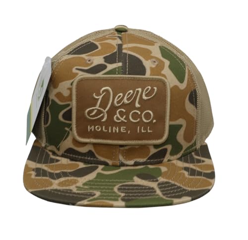 John Deere Men's Camo Deere Script Patch Hat/Cap
