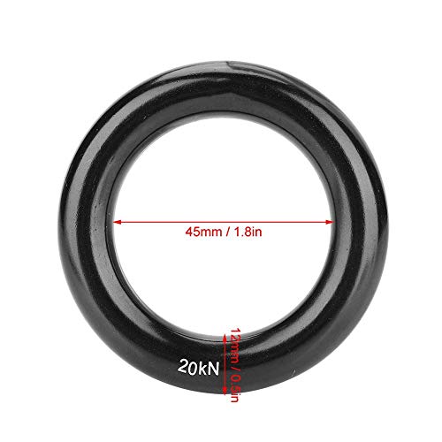 Alomejor Aluminum Rappel Ring, Lightweight and Durable 12mm Multi-Purpose Descender Gear for Climbers, Outdoor Safety Equi...