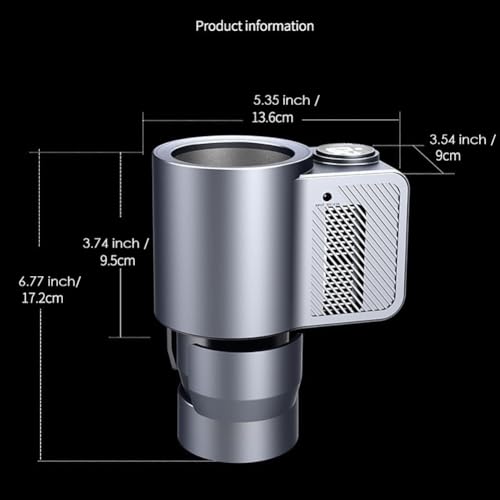 YUEMIDAMY 2-in-1 Smart Cooler Cups Holder, Portable Car Cooler Cup Mug Tumbler Holder Practical Small Cooler Cooling and H...