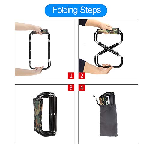 Qesonoo Mini Portable Folding Stool, Camping Fishing Stool for Adults Fishing Hiking Gardening and Beach with Carry Bag, H...