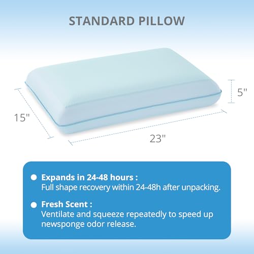 Cooling Pillow for Sleeping, Gel Memory Foam Pillow with Reversible Cover, Neck Support for Side, Back and Stomach Sleeper...