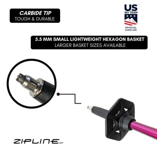 Zipline Lollipop 14.0 Graphite Carbon Composite Ski Poles – Lightweight, Durable, All-Mountain – Ergonomic Grip, Vibration...