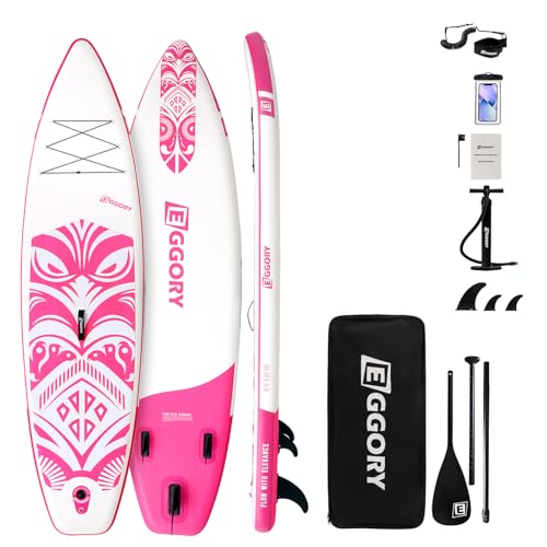 Inflatable Paddle Board,Stand Up Paddle Board Set, Extra Wide SUP Board with Removable Fin, Floating Paddle, Hand Pump, Wa...