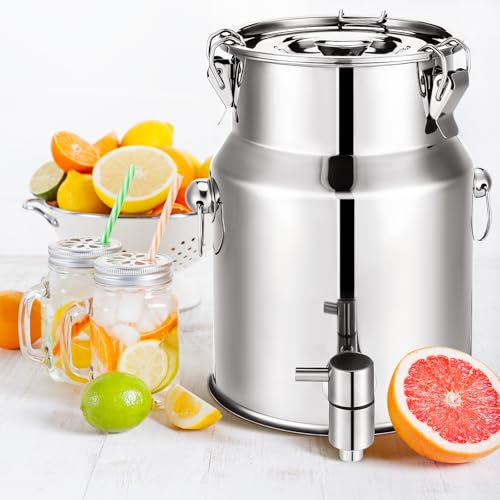Tioncy Stainless Steel Water Dispenser 1.3 gallon Countertop Drink Dispenser with Spigot and Airtight Lid for Up To 5 Gall...