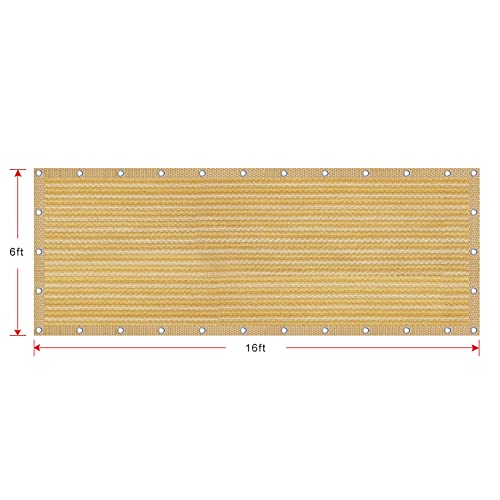 Shatex 90% Shade Fabric 6X 16ft Sun Shade Cloth Taped Edge with Grommets Sun-Block Mesh Shade for Pergola Cover Canopy Whe...