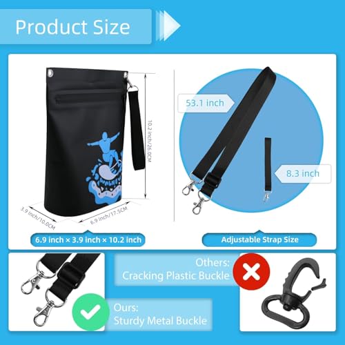 Waterproof Dry Bag with Watertight Zipper, Lightweight Pouch, IPX5 Crossbody Dry Sack for Kayaking, Beach, Boating, Campin...