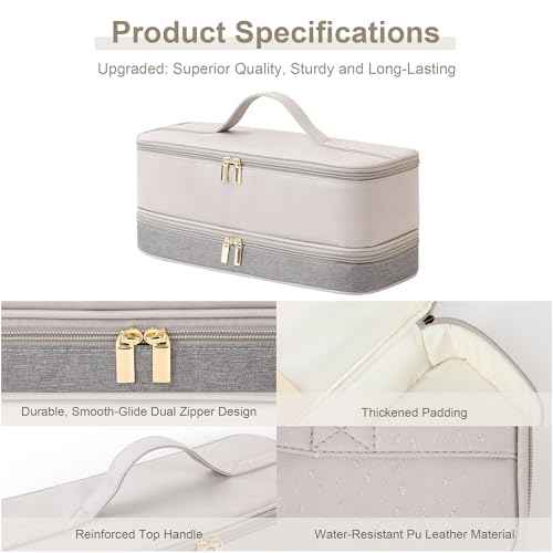 Travel Carrying Case for Dyson Shark Flexstyle Revlon Hair Dryer Airwrap, Double-Layer Dyson Airwrap Travel Case, Portable Shark Hair Tools Storage Bag for Airwrap Styler and Attachments