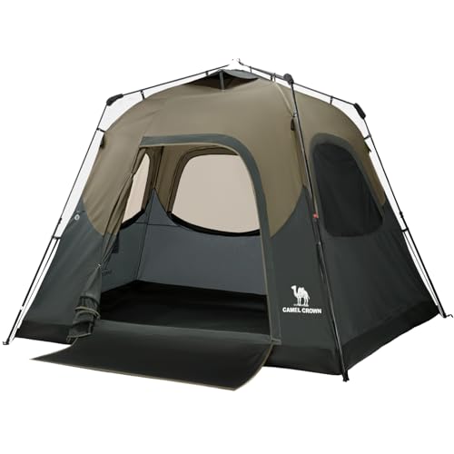 CAMEL CROWN Instant Tents for Camping 4-6 Person Tent Waterproof Easy Setup Sets Up in 60 Seconds Backpacking Tents with C...