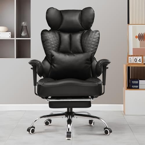 GTRACING Big and Tall Gaming Chair 400lbs Heavy Duty Office Chair with Foot Rest & Ergonomic Pocket Spring Lumbar Support,...